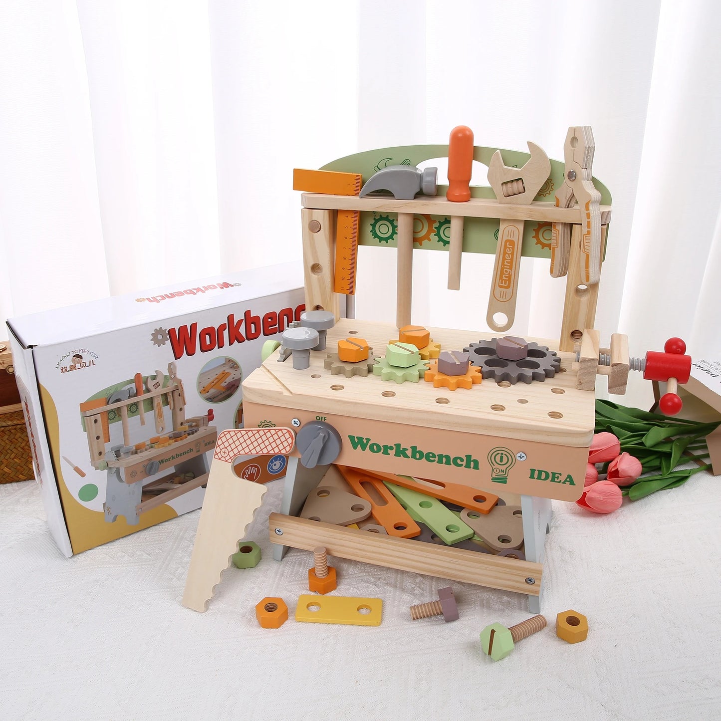 atelier bricolage enfant en bois avec outils
