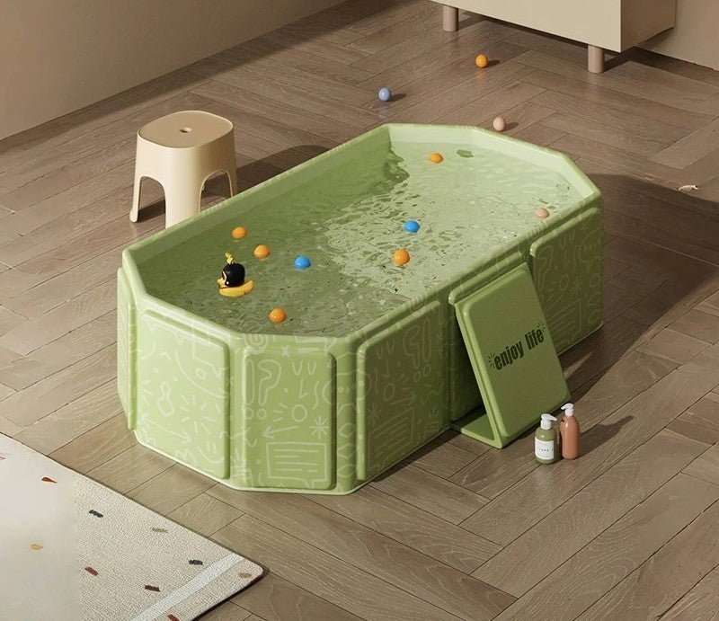 baignoire bebe pliable verte