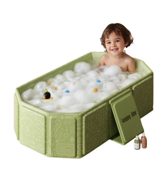 Baignoire Bébé Pliable | Beige & Vert™