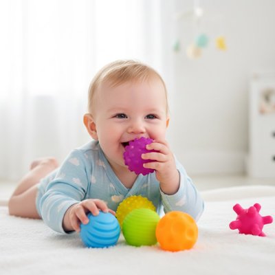 Balle sensorielle bébé avec petit