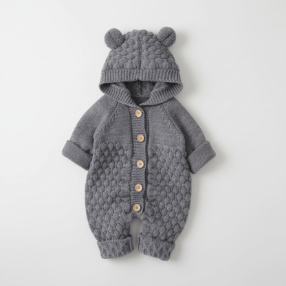 barboteuse bebe douce protection hivernale gris