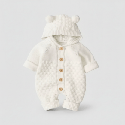 barboteuse bebe douce protection hivernale blanc