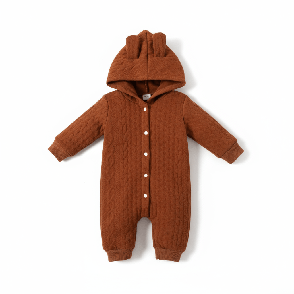 barboteuse a capuche marron