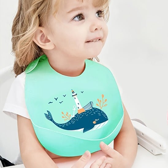 bavoir bebe baleine verte et enfant