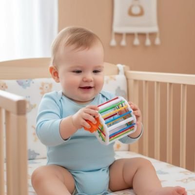 bébé jouant jouet bébé 6 mois sensoriel