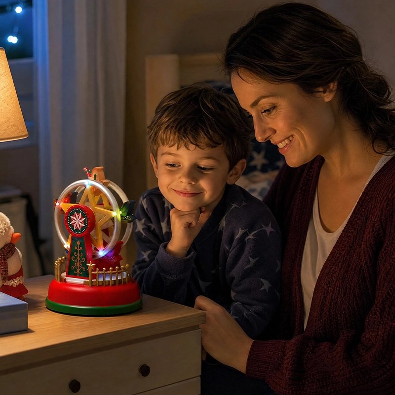 Boîte à musique illuminée mère et enfant
