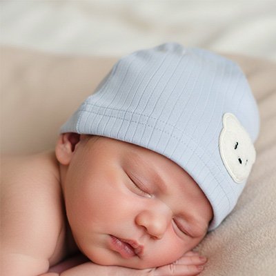 Bonnet bebe naissance Bleu