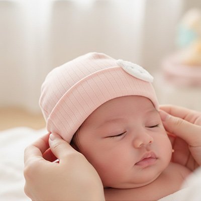 Bonnet bebe naissance Rose
