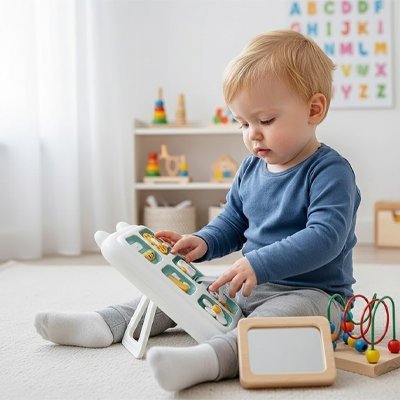 Busy board Montessori Qizfun pour bébé 1-4 ans, cadeau idéal filles/garçons Busy board Montessori Qizfun pour bébé 1-4 ans, cadeau idéal filles/garçons