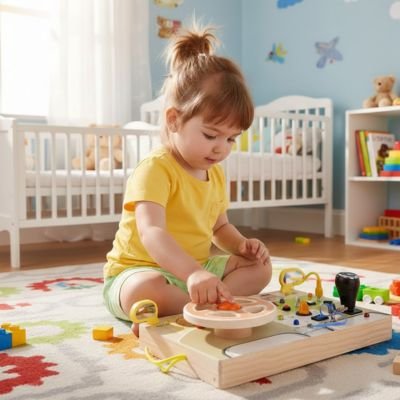 busy board volant voiture bois Montessori