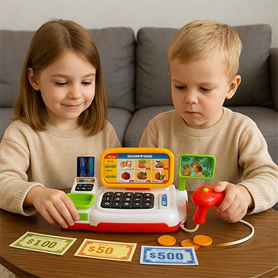 caisse enregistreuse jouet frère et sœur jeu imitation