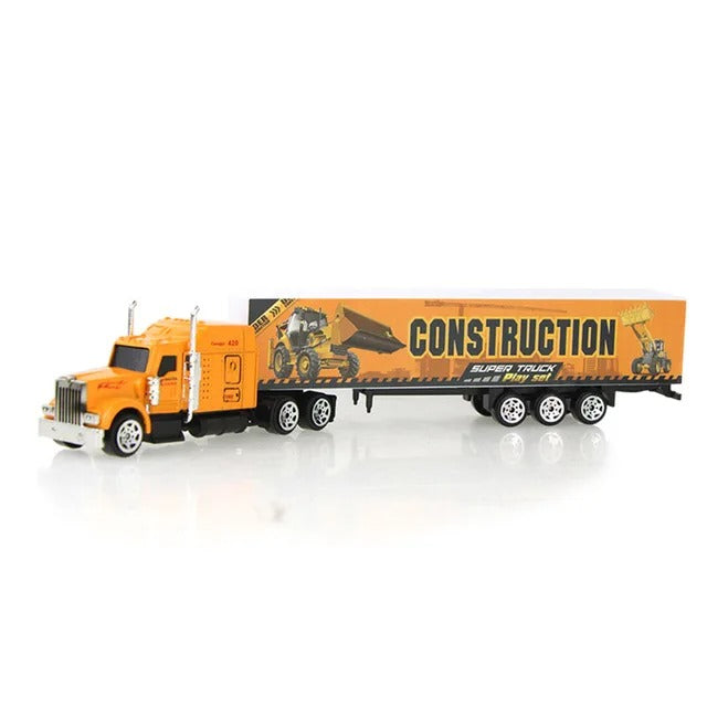 Camion jouet chantier avec remorque construction