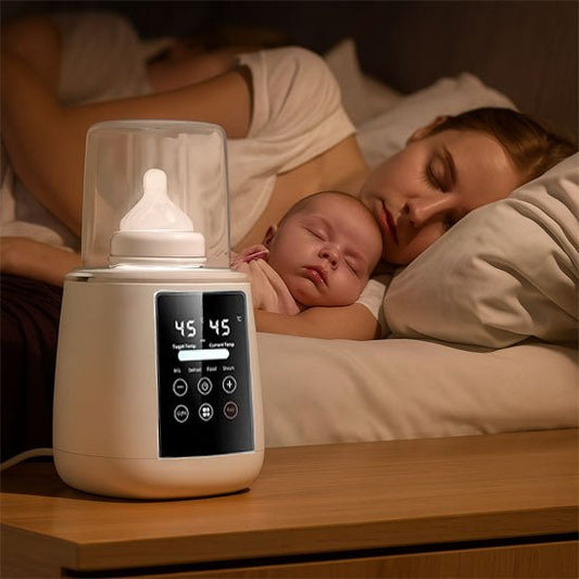 chauffe biberon ecobebe avec bebe qui dort