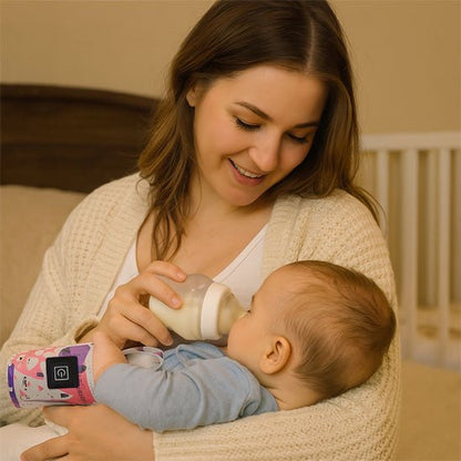 chauffe biberon portable avec bebe et maman