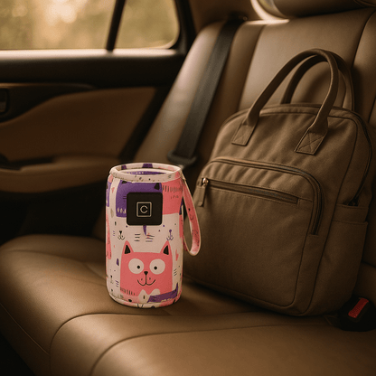 chauffe biberon portable rose dans une voiture