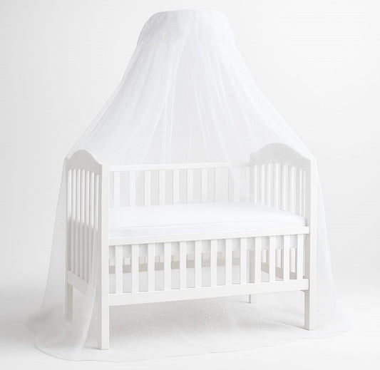 Ciel de lit bébé blanc berceau