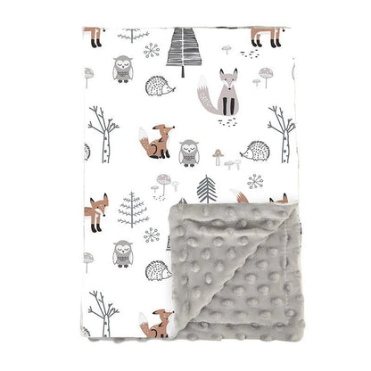 couverture bebe motif animaux de foret