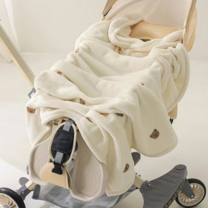 Couverture Bébé Naissance coton d ours sur poussette