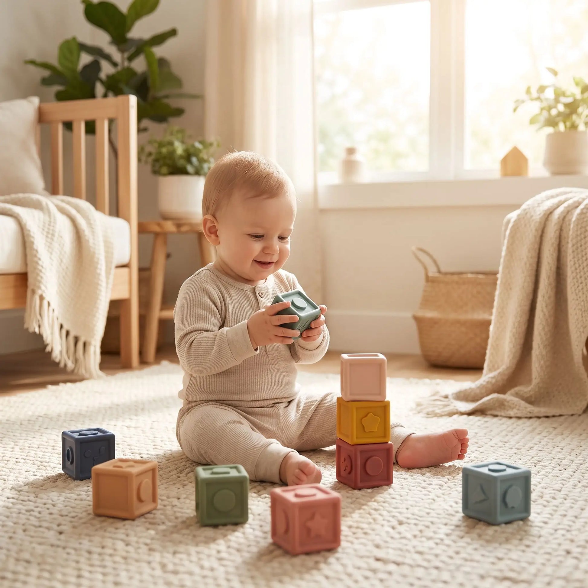 Cube à empiler bébé joue seul