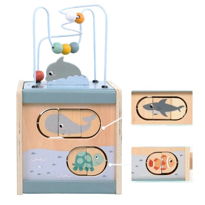 Cube bois bébé animaux marins