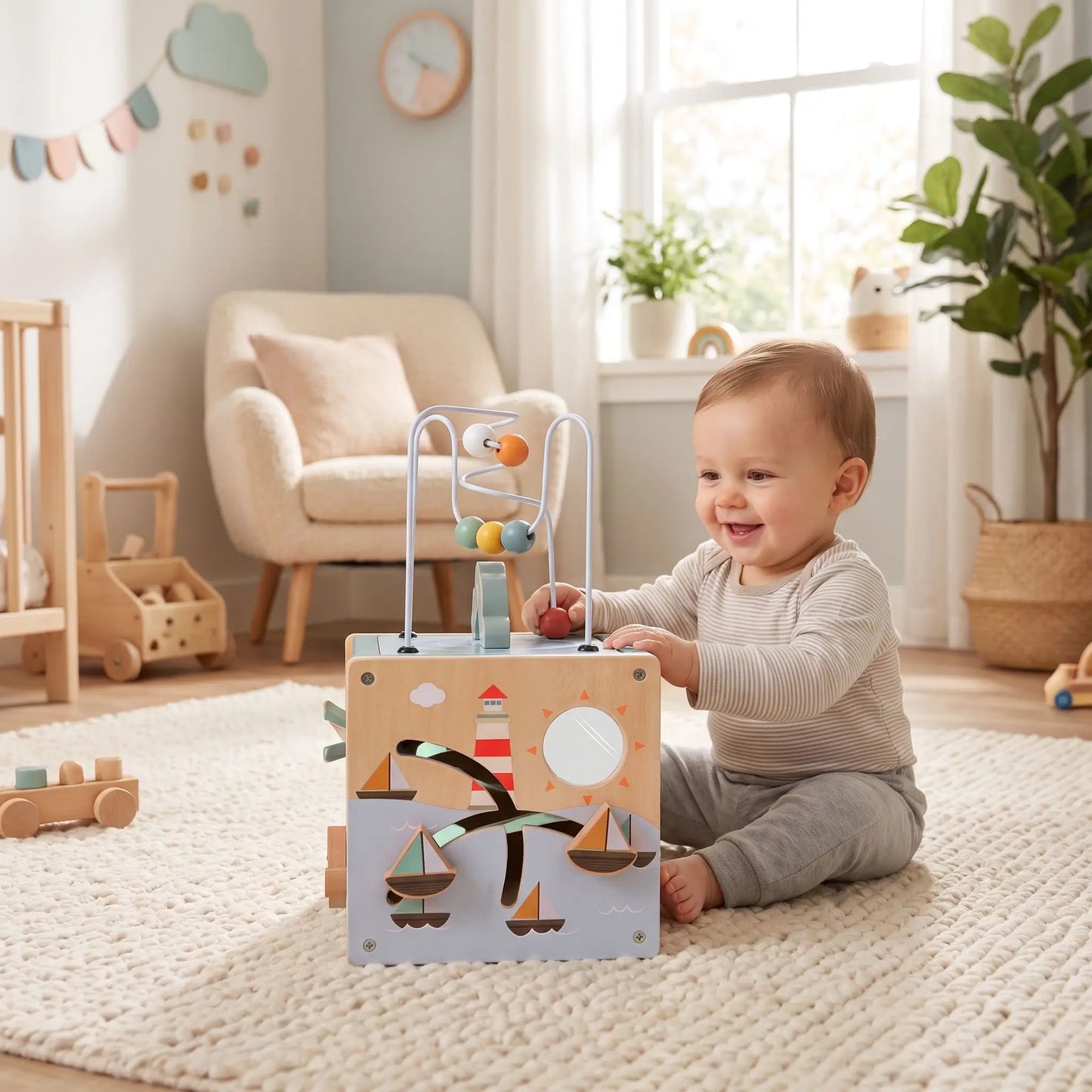 Cube bois bébé enfant joue