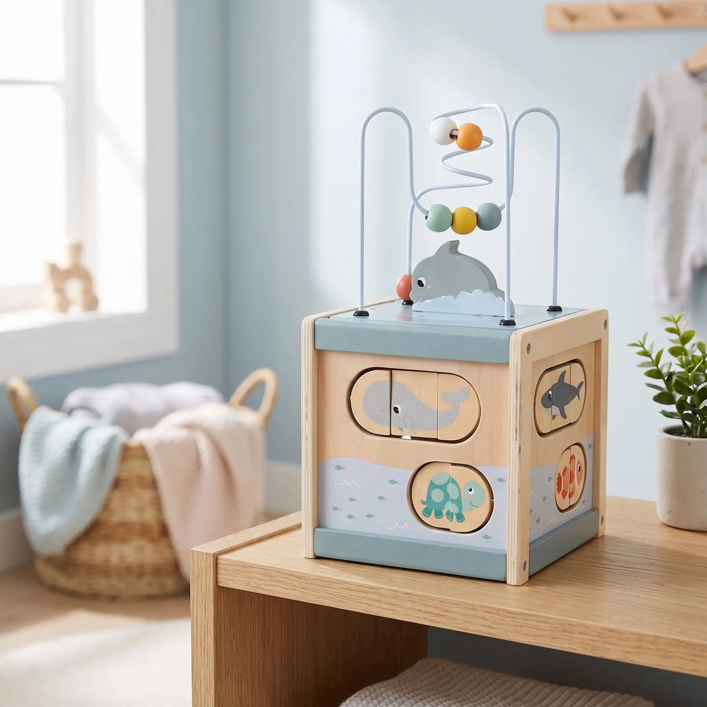 Cube bois bébé océanique en chambre
