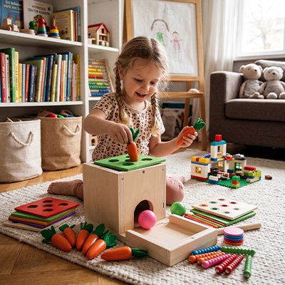 Cube d'activité bébé en bois fille joue