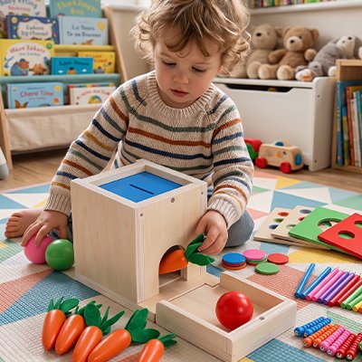 Cube d'activité bébé en bois garçon joue