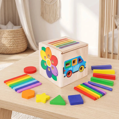 Cube Montessori accessoires colorés