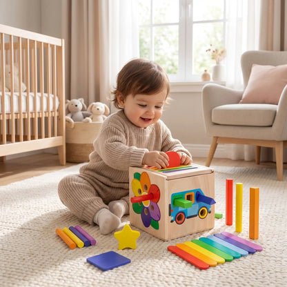 Cube Montessori bébé au sol