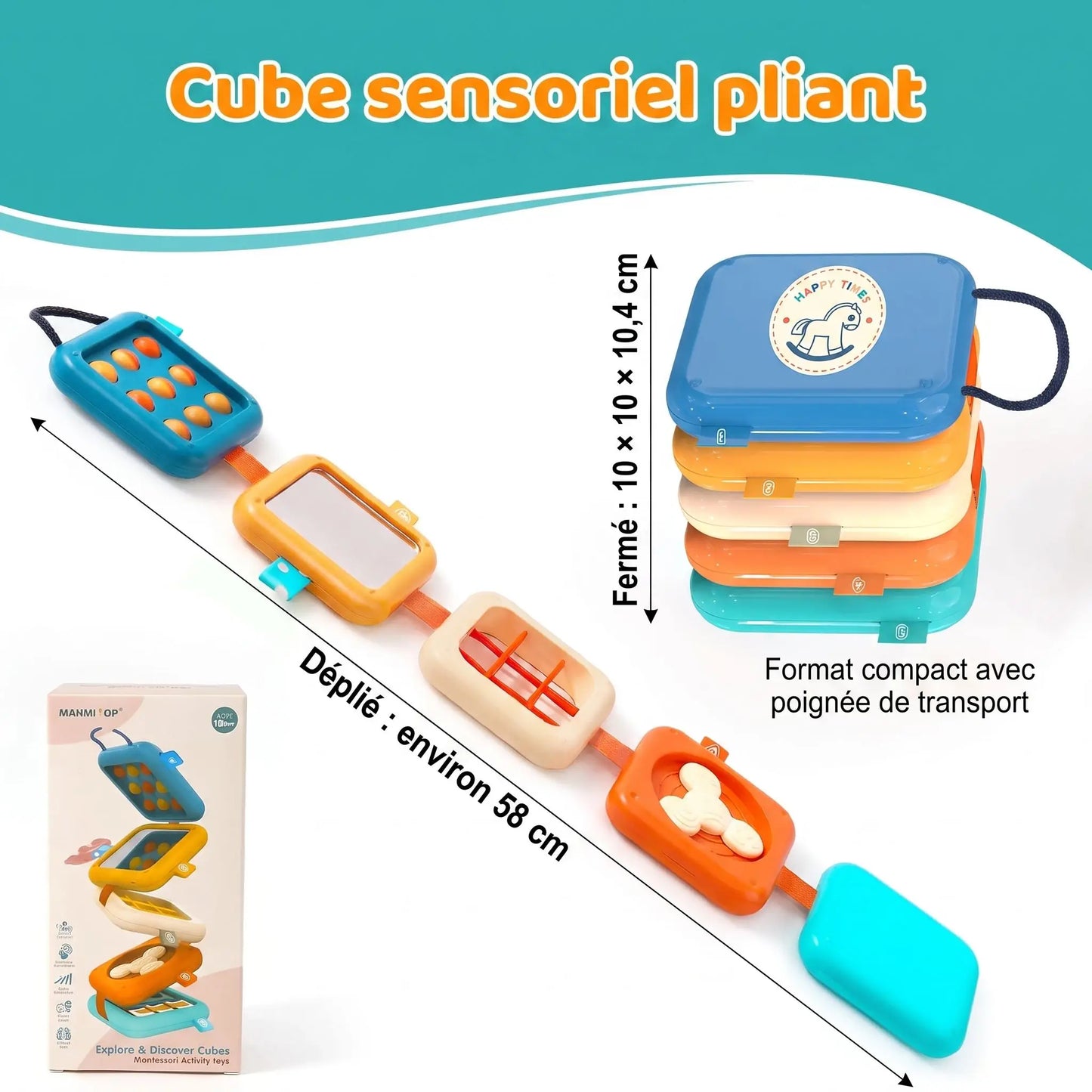 Cube sensoriel pliant dimensions