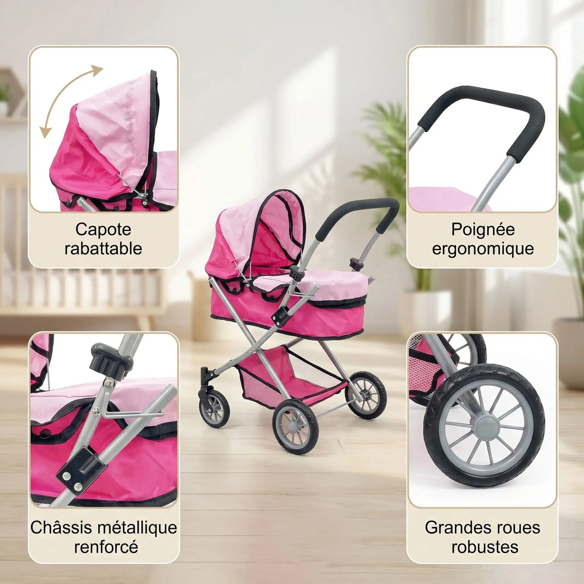 Détails poussette bébé jouet