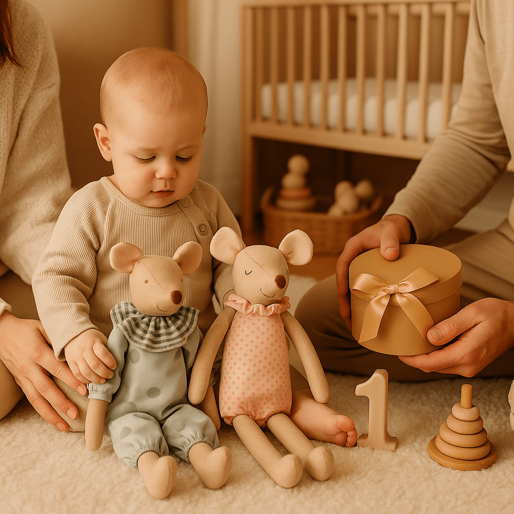 doudou souris souribou avec maman et papa