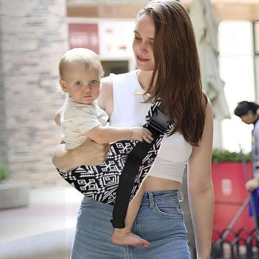 écharpe de portage bébé avec maman et bébé dehors