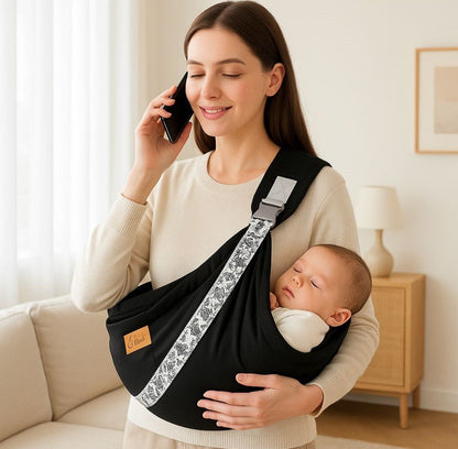 echarpe porte bebe et maman telephone
