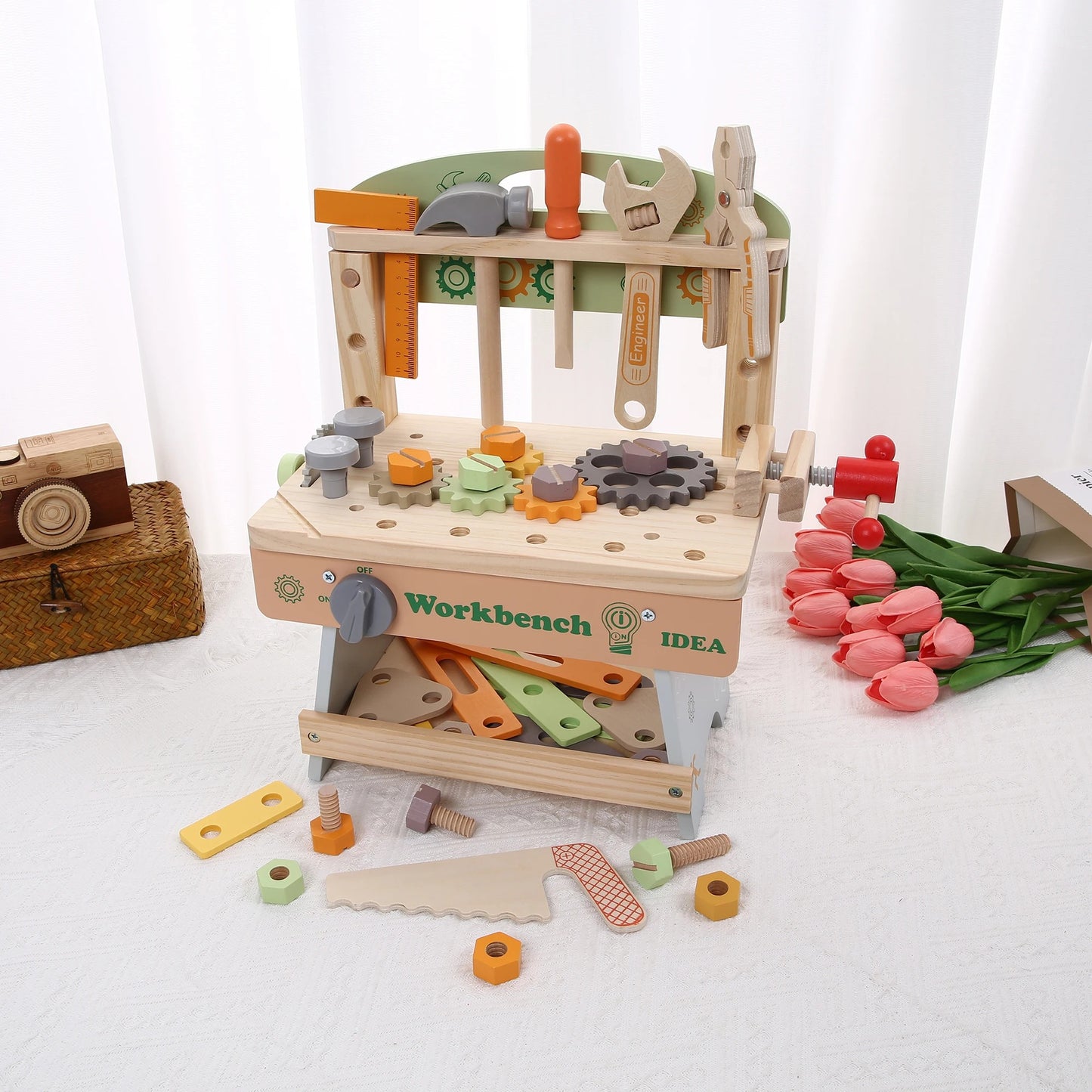 établi en bois enfant complet