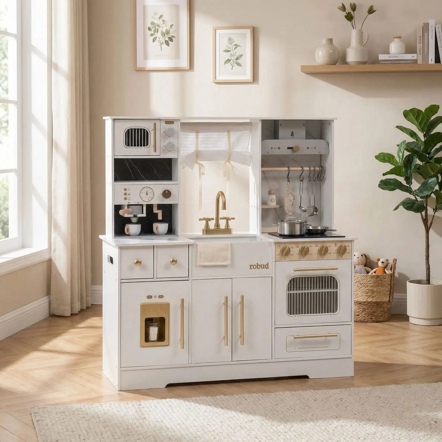 grande cuisine enfant bois blanc complète