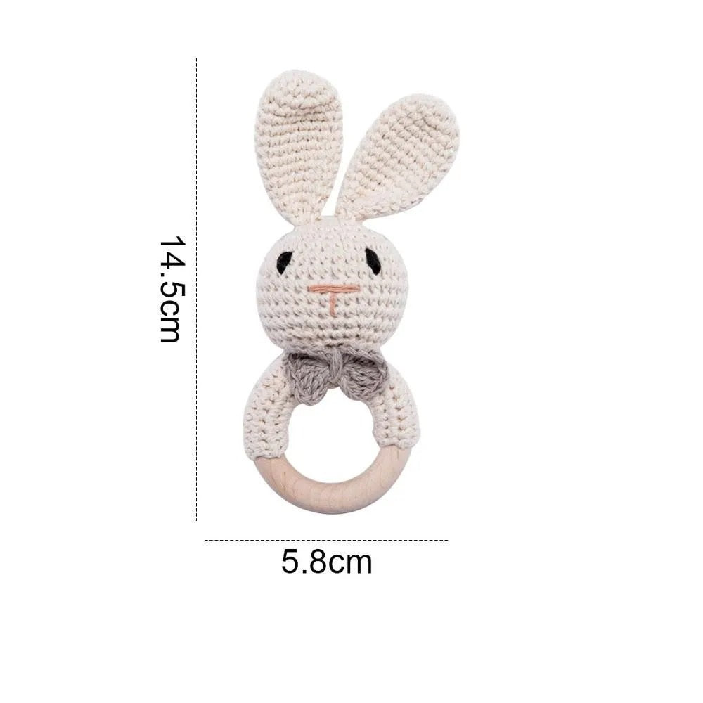hochet montessori bebe lapin beige