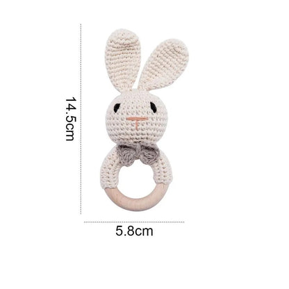 hochet montessori bebe lapin beige