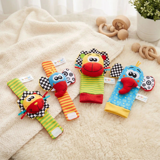 hochet pied main bébé ensemble coloré
