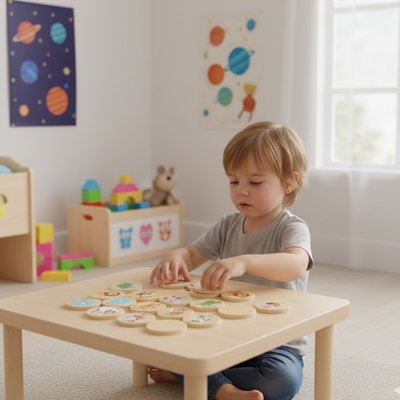 Jeu de mémoire bébé en bois Montessori enfant concentré