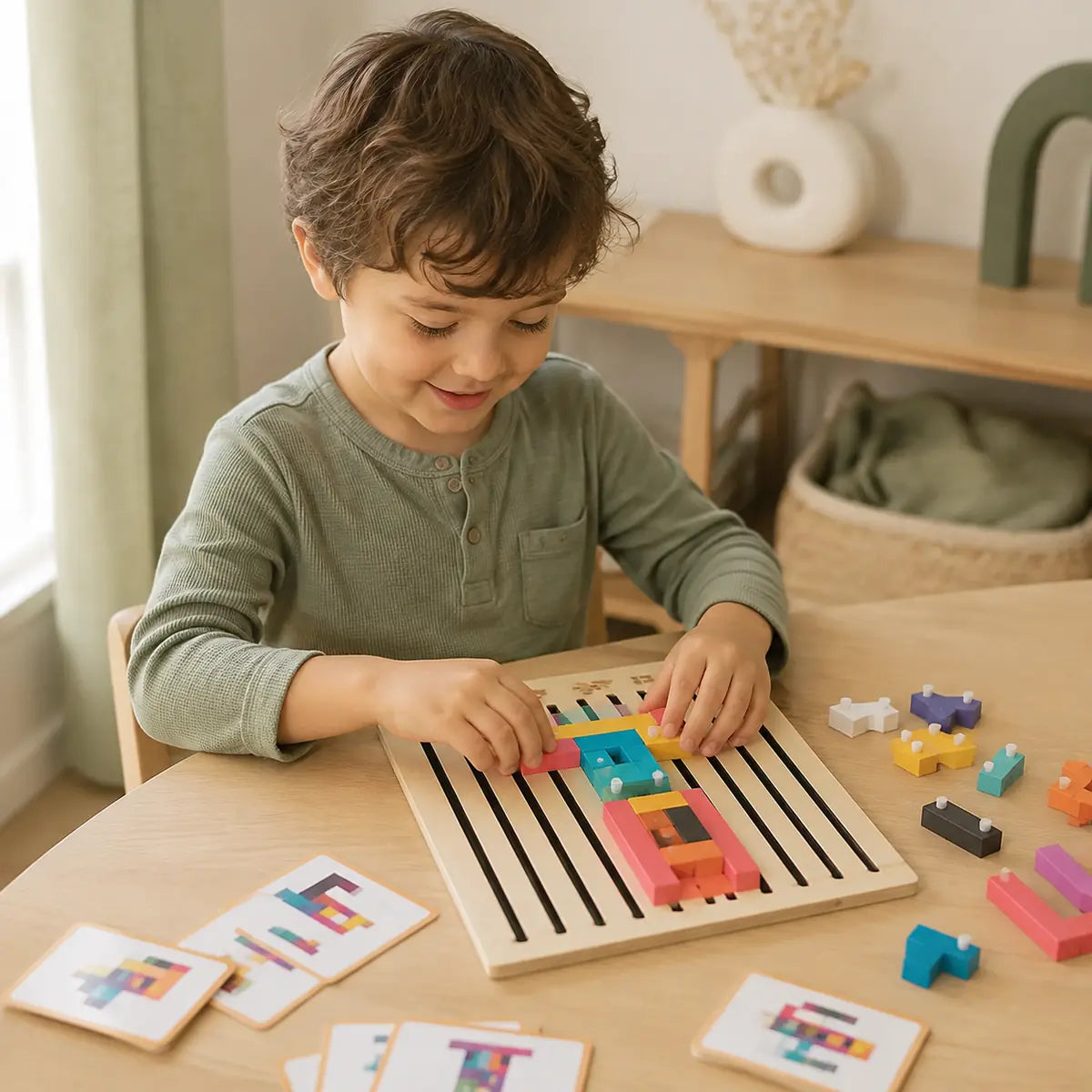 Jeu de logique enfant utilisé à la maison