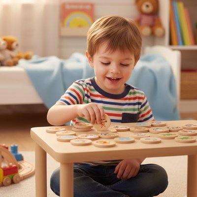 Jeu mémoire animaux en bois pour bébé 2 ans