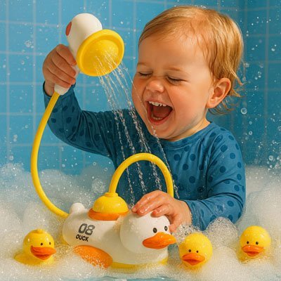 jouet bain bébé canard eau amuse petit