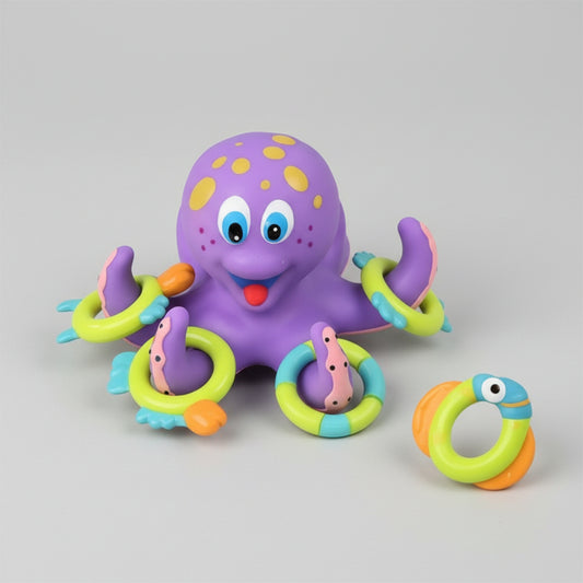 jouet bain bébé pieuvre éducatif avec anneaux 