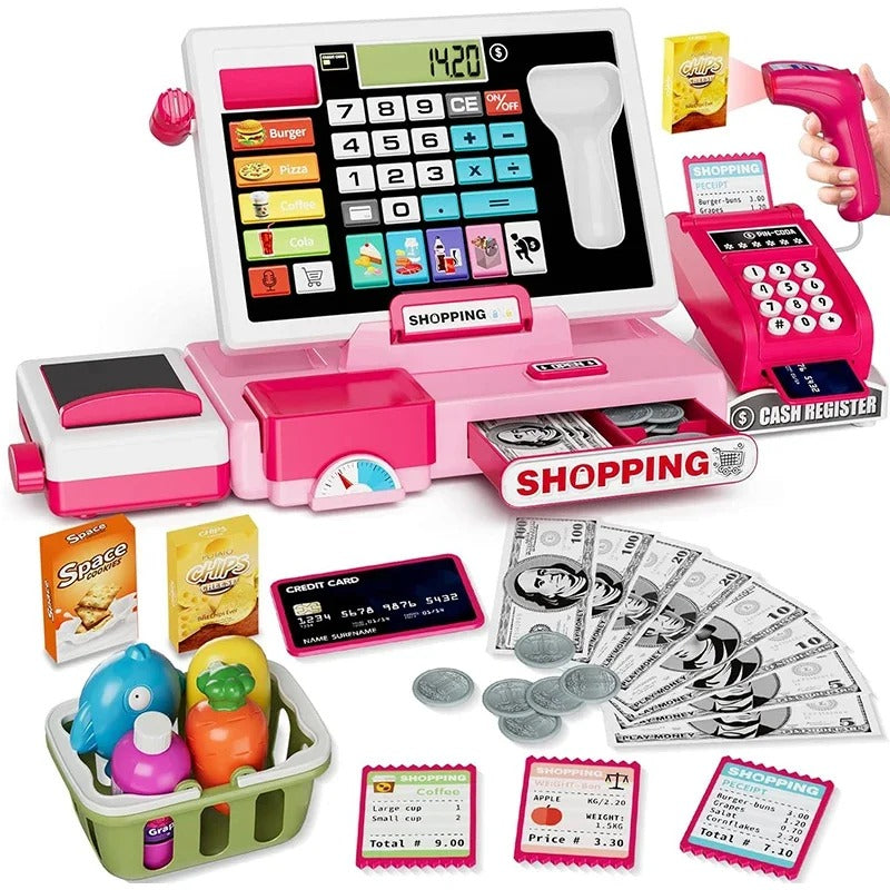 jouet caisse enregistreuse rose