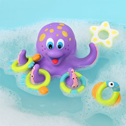 jouet de bain pour bebe pieuvre dans la baignoire