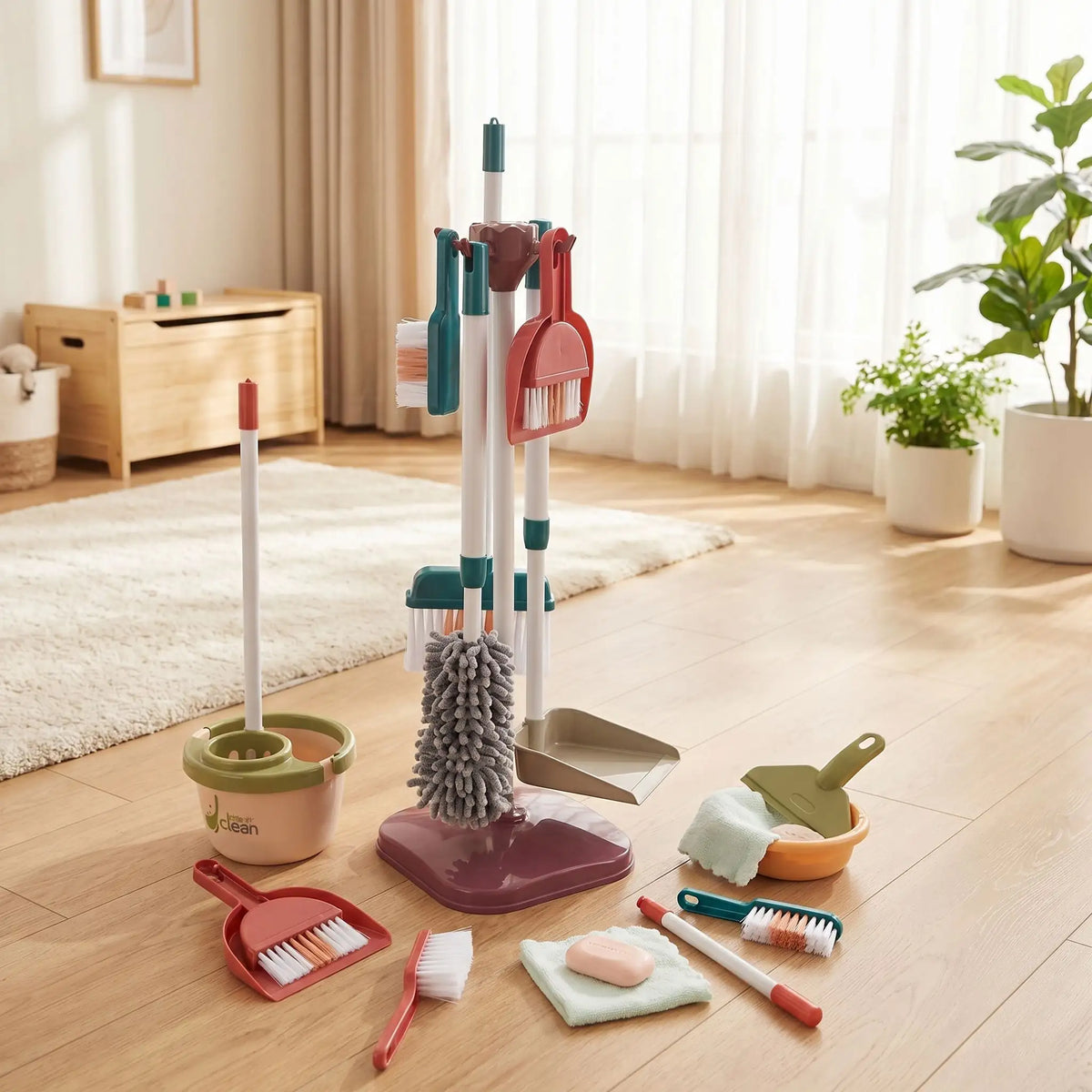 Kit Nettoyage Enfant - Chariot, Balai, Vadrouille, Jeu Simulation Ménage Pour Apprendre En S Kit Nettoyage Enfant - Chariot, Balai, Vadrouille, Jeu Simulation Ménage Pour Apprendre En S