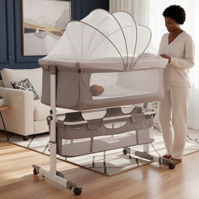 Lit cododo couvert avec un moustiquaire