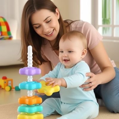 maman bébé jouant jouet bébé 18 mois